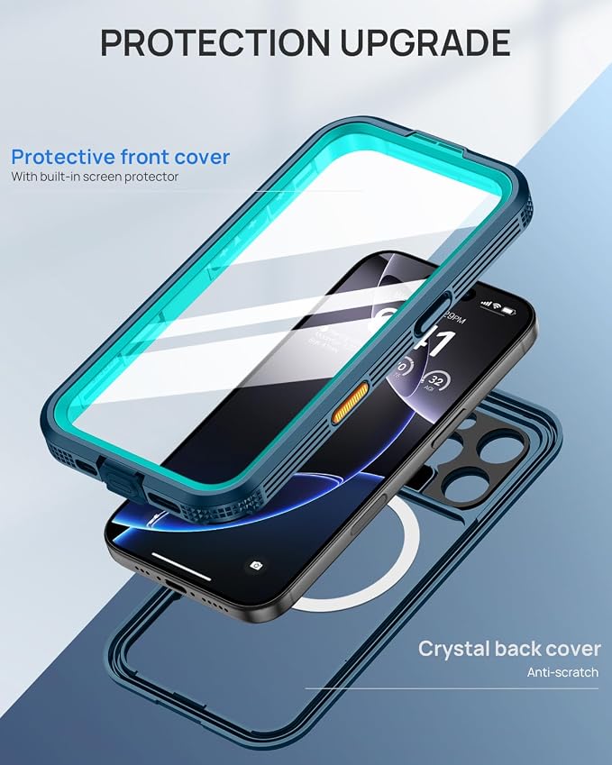 Lanhiem Magnetic for iPhone 16 Pro Case, IP68 Waterproof Dustproof Case - Image 6