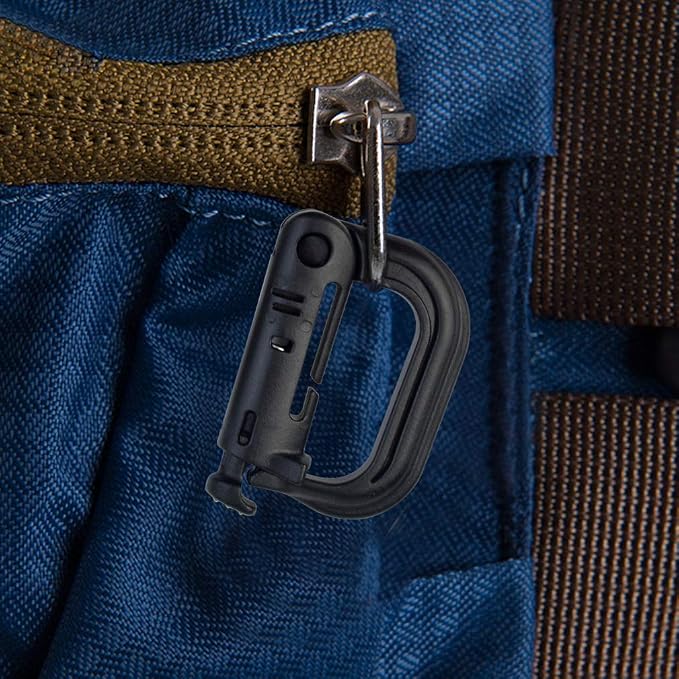 Topbuti 18 pcs Multipurpose Grimlock D-Ring Locking Molle Clips Hanging Hook - Image 8