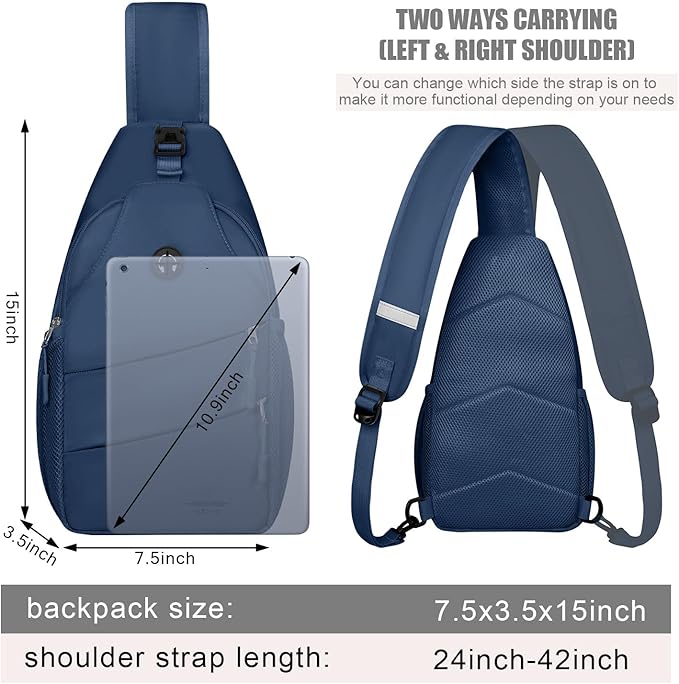 Pritent Crossbody Bags for Women Men Trendy Sling Bag Backpack Casual Chest Bag - Image 2