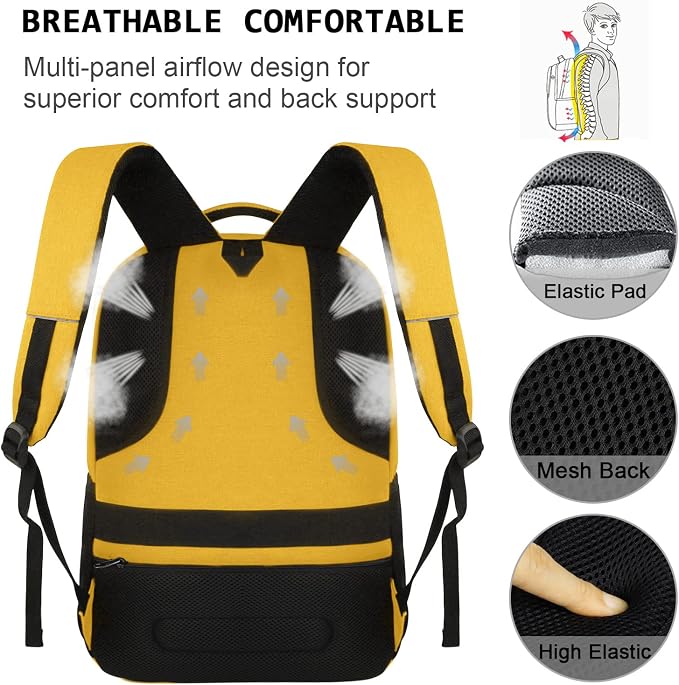 Volher Laptop Backpack, Business Travel Anti Theft Slim Durable Laptops Backpack - Image 4