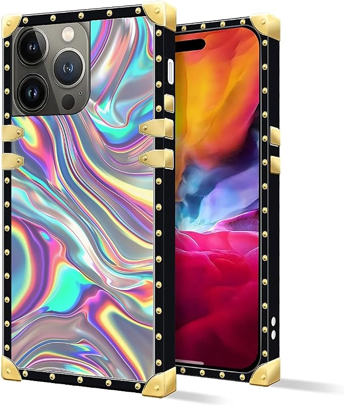 Compatible with iPhone 15 Pro Max Case, Holographic Abstract Iridescent - Image 2