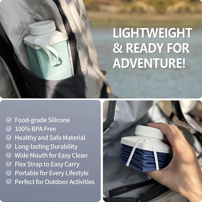 BEAUTAIL Collapsible Water Bottles 24.3oz, Foldable Travel Water Bottle - Image 3