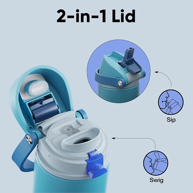 Insulated Water Bottle with Straw - Image 3
