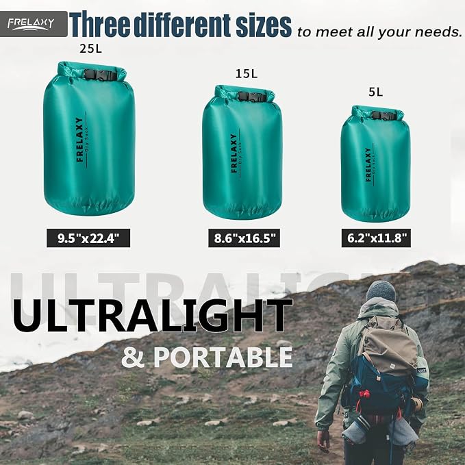Frelaxy Waterproof Dry Bag 2 Pack/3 Pack, Lightweight Portable Dry Bags - Image 2