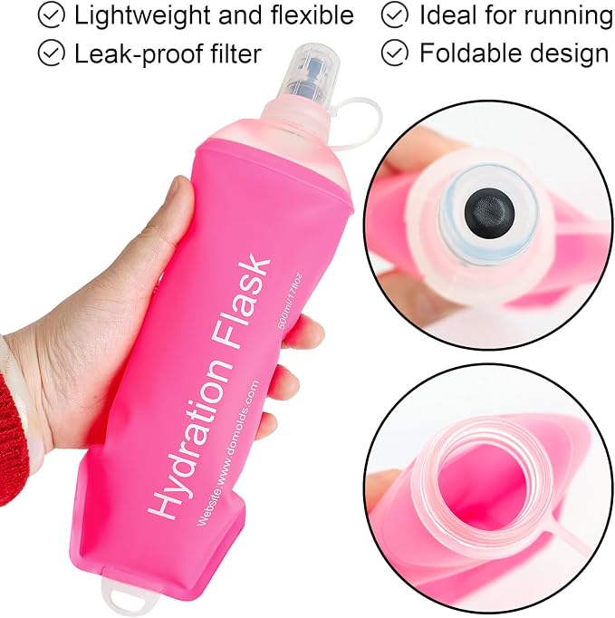 WILDREEDS 500ml Soft Flask, TPU Collapsible Soft Water Bottle - Image 2