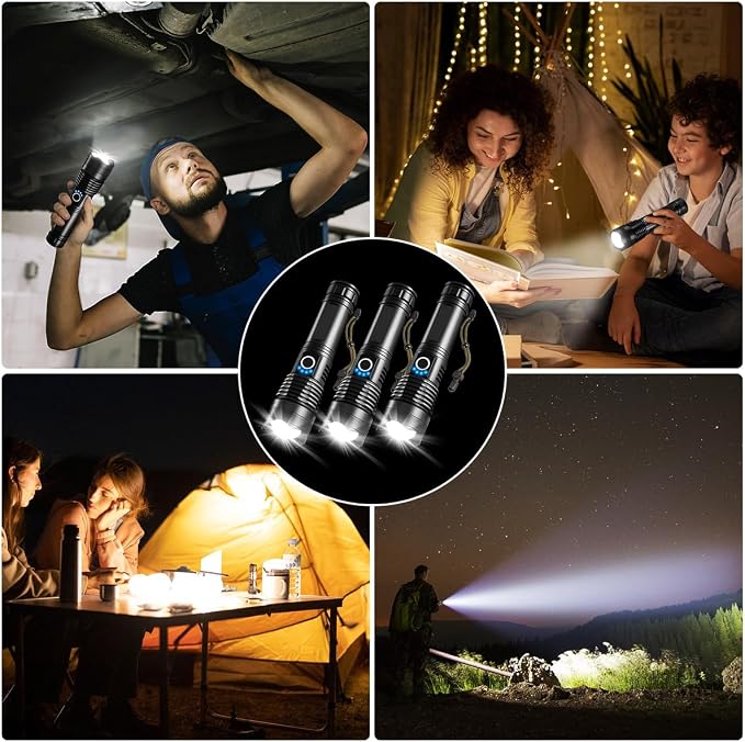UUYEE 3Pack Rechargeable Flashlights High Lumens, Super Bright Flashlight - Image 7