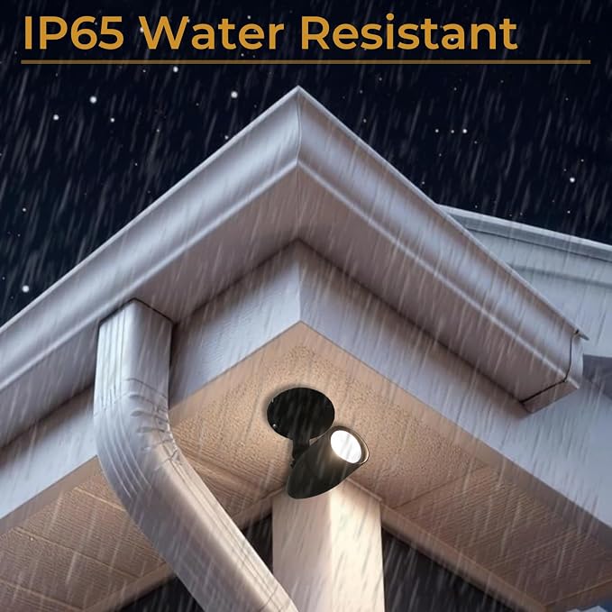 LED Outdoor Single Bullet Flood Light, 10W Hardwired Spotlight, Waterproof - Image 6