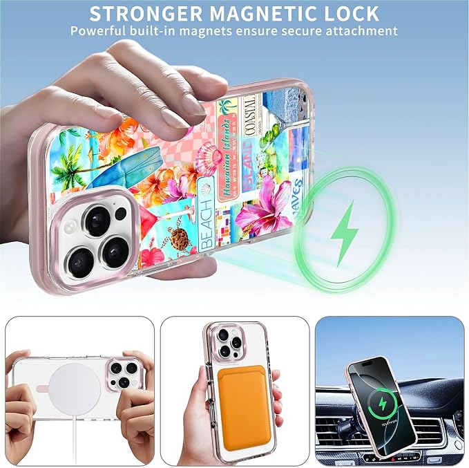 Case for iPhone 16 Pro Max, Coastal Beach Cover Coquette Collage Phone Case - Image 3