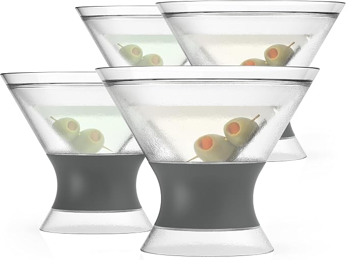 Host Freeze Insulated Martini Glasses Set of 4, Plastic Freezer Gel Chiller by HOST