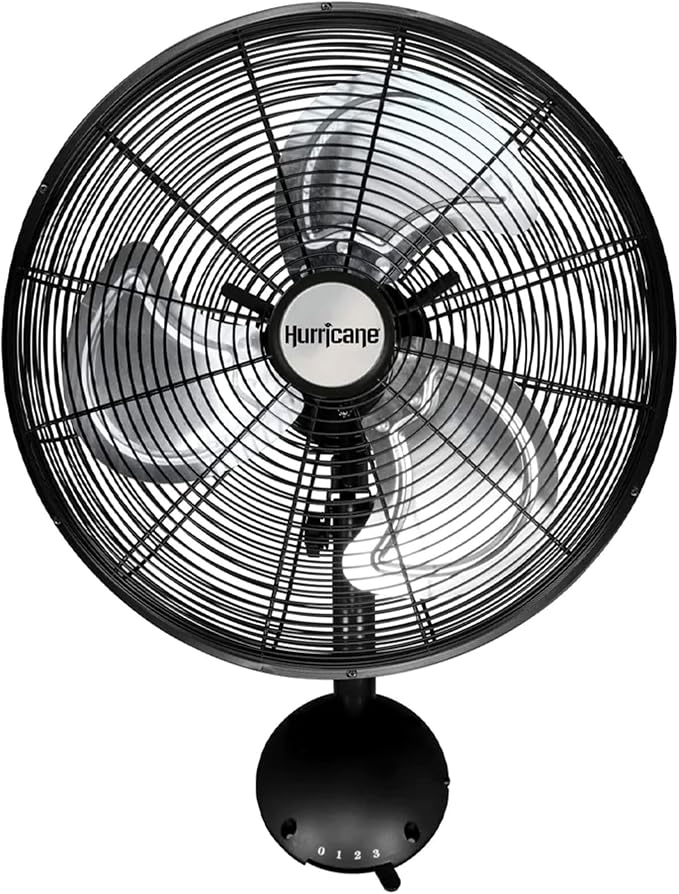 Hurricane 16" High Velocity Pro Oscillating Metal Wall Mount Fan w/ 3 Speeds - Image 9