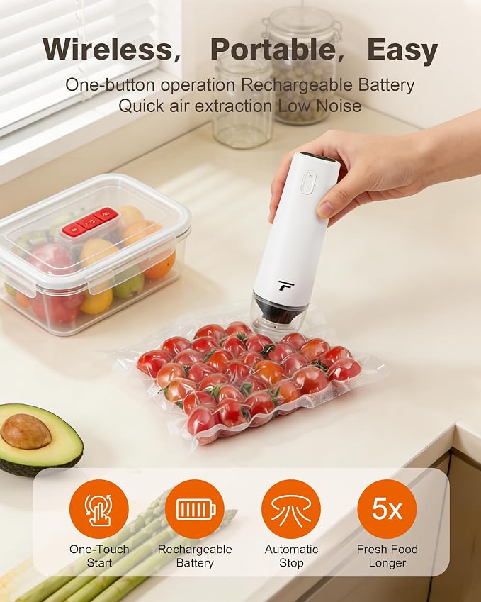 Vacuum sealer for food, Chef’s Design to Preserve Freshness, Compact Handheld - Image 3