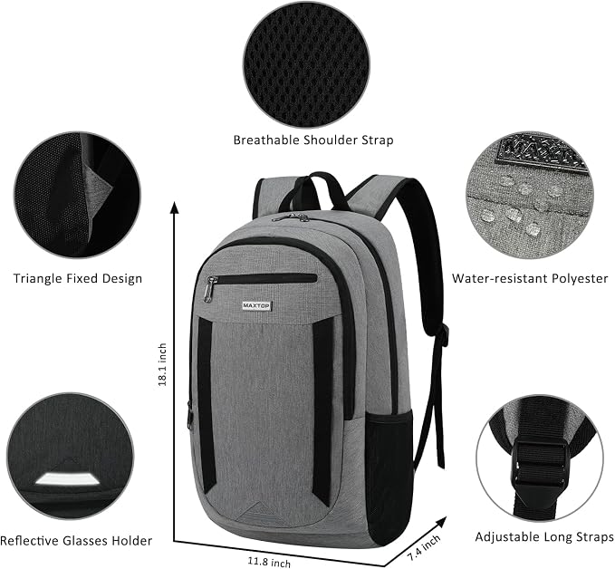 MAXTOP Travel Laptop Backpack Business Anti-theft Backpacks Water Resistant - Image 4