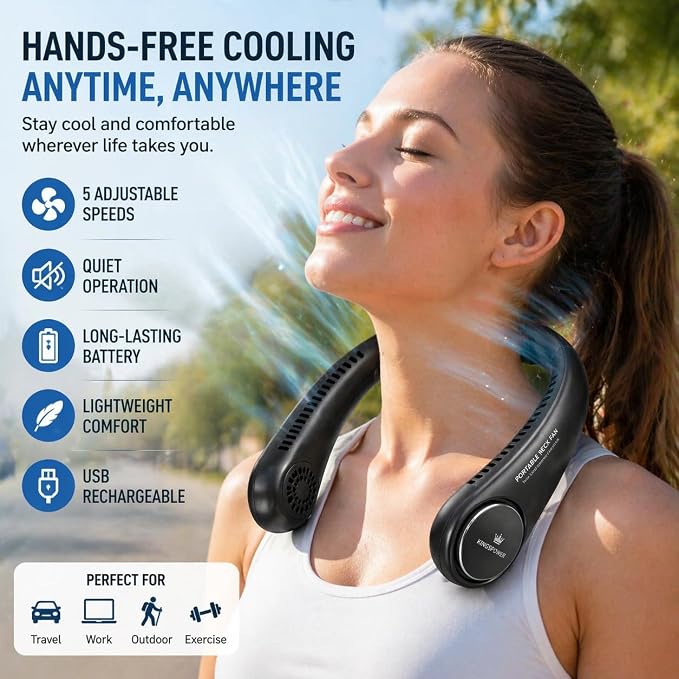 Portable Neck Fan, Bladeless Neck Fan - Image 7