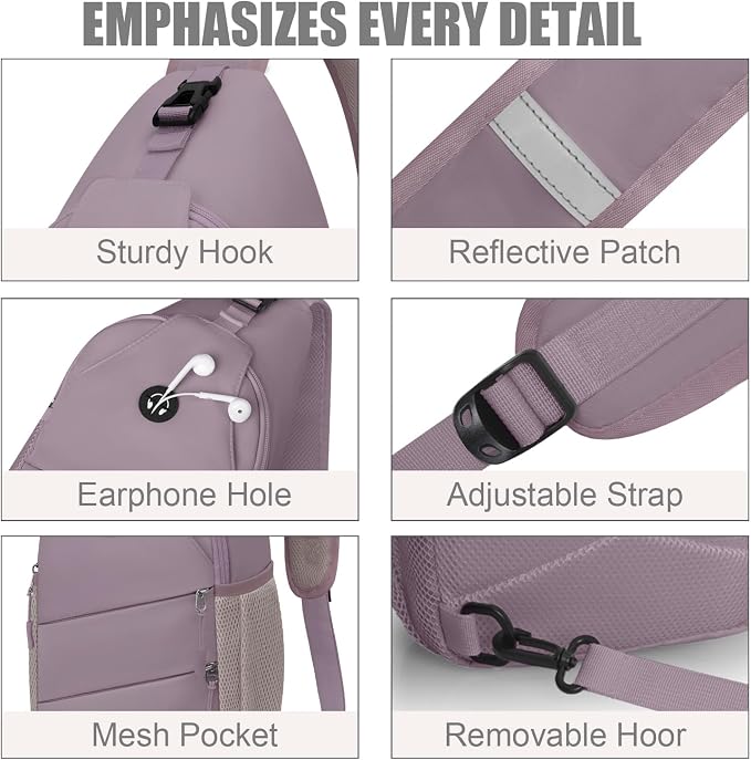 Pritent Crossbody Bags for Women Men Trendy Sling Bag Backpack Casual Chest Bag - Image 5