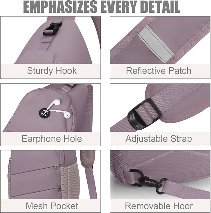 Pritent Crossbody Bags for Women Men Trendy Sling Bag Backpack Casual Chest Bag - Image 5
