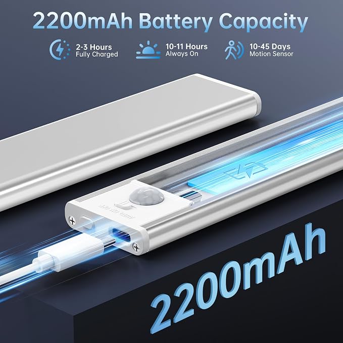 Under Cabinet Lighting, 74 LED 2200mAh Rechargeable, Motion Sensor Light - Image 4
