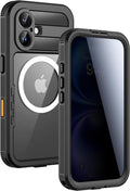 Lanhiem Magnetic for iPhone 16 Waterproof Case, Built-in Privacy Screen by LanhiemHome