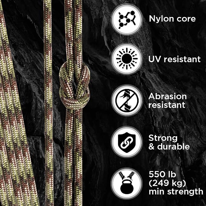 TECEUM 5/32" Paracord Rope 1000 – 1000ft / 200ft / 100ft / 50ft – Tactical - Image 3