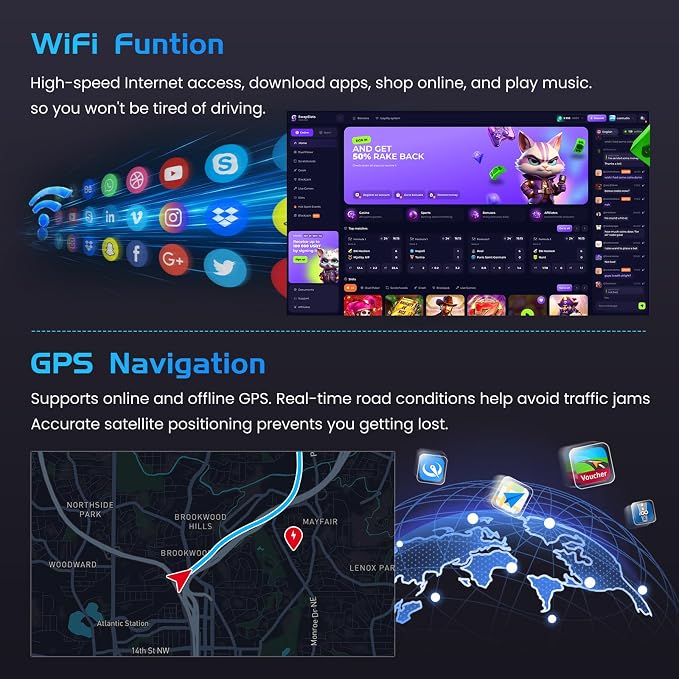 Inefala 4+128G Radio for Jeep Compass Patriot 2007 2008 2009 Android 15 CarPlay - Image 5