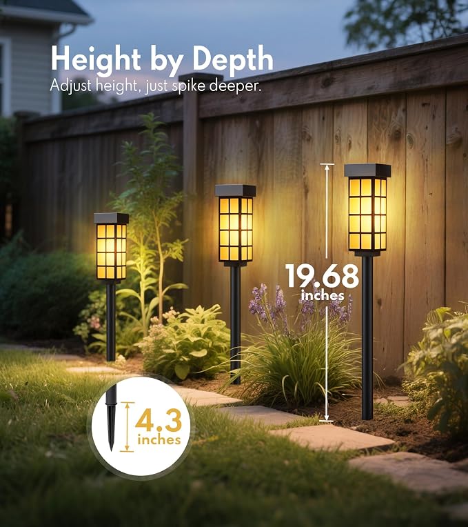 PASAMIC Solar Pathway Lights Outdoor, 24 Inch Tall Solar Landscape Lights - Image 7