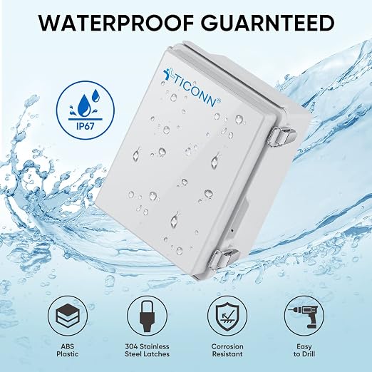 TICONN Outdoor Electrical Box Waterproof, Junction Box IP67 ABS Plastic - Image 3