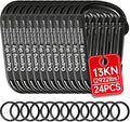 Carabiner Clip - Heavy Duty Carabiners 800lbs-13KN Carabeaner D Ring Shape by Oupengsky