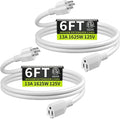 16/3 White Extension Cord 6 FT, Indoor Extension Cord by Seeklyze