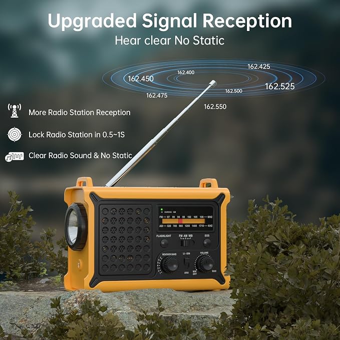 NOAA Weather Radio-12000mAh/44400mWh AM/FM Emergency Portable Radio - Image 2