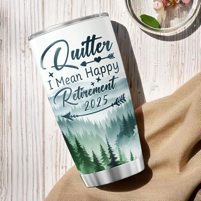 Funny Retirement Tumbler 2025 for Men Women, Quitter I Mean Happy Retirement - Image 5
