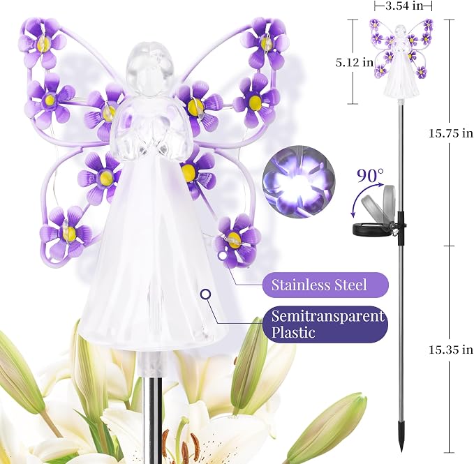 GIGALUMI Solar Angel Garden Stake Lights - Image 5