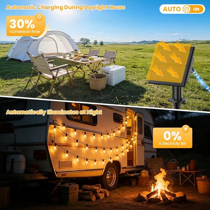 31FT Solar String Lights Outdoor Waterproof IP65 - Image 4