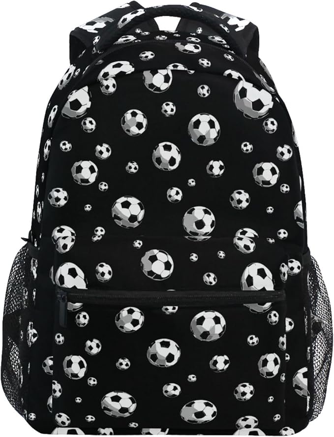Wamika Football Ice Fire Boy Backpack Soccer Ball Sports School Backpack Kids by Wamika