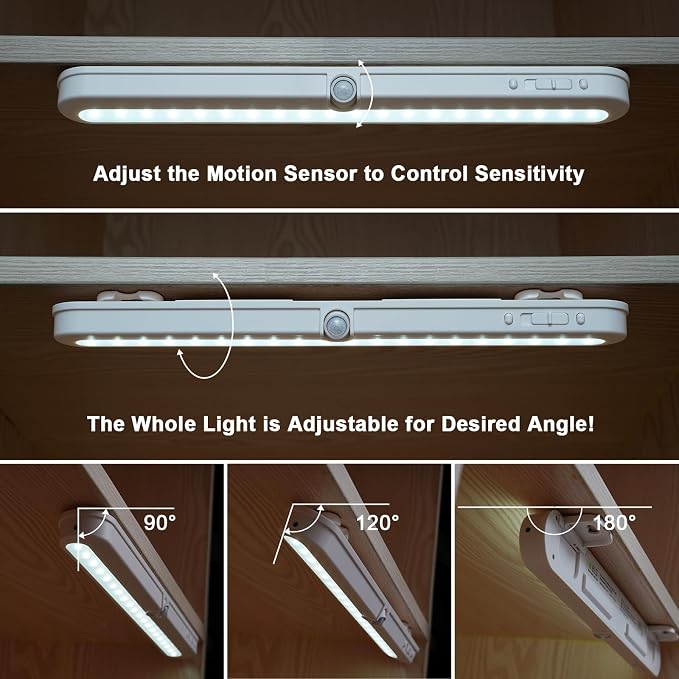 BLS Under Cabinet Lighting, 2200mah Rechargeable Closet Lights Motion Sensored - Image 3
