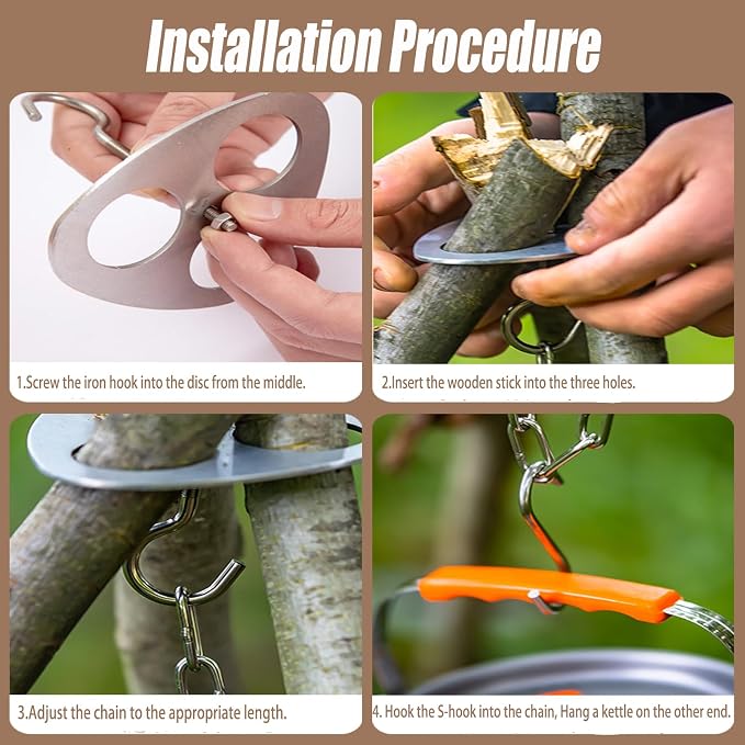 Adjustable Camping Tripod for Cooking - Image 4