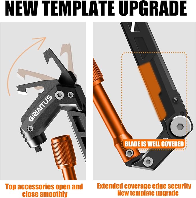 Carabiner Multitool with Pocket Knives, EDC Carabiners, Serrated Knife - Image 4