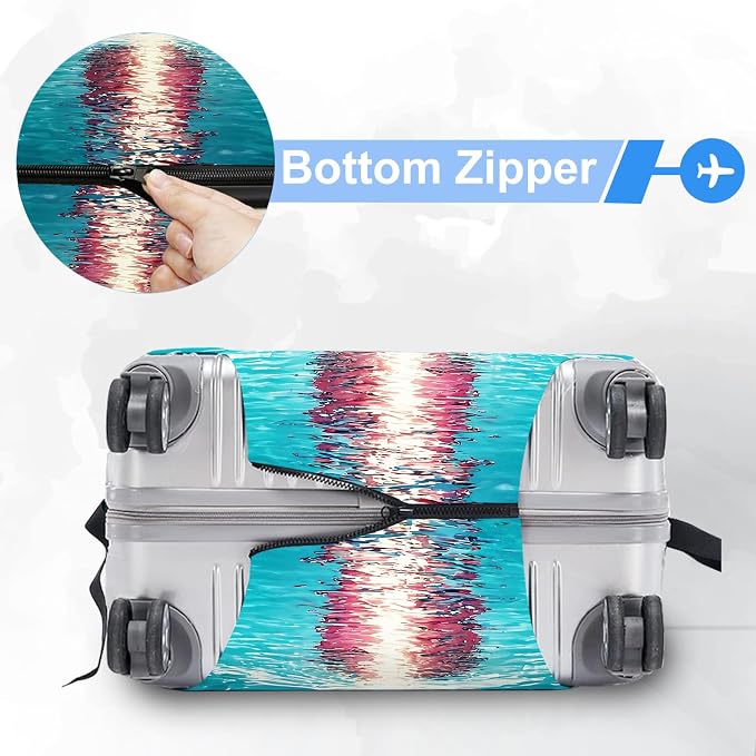 ANNA QUEEN Tropical Travel Flamingo Float Luggage Cover -Stretchable Airplane - Image 5