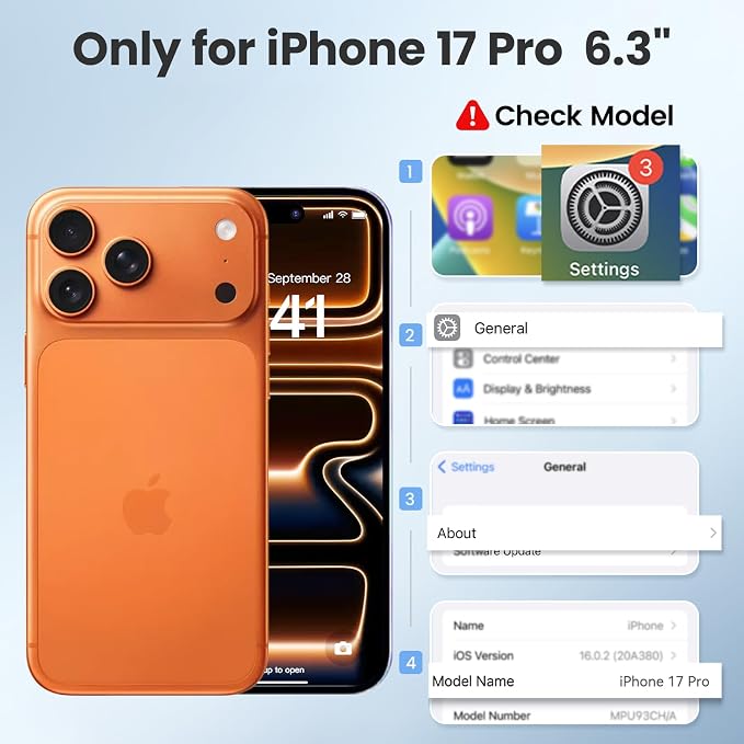 Mitywah Waterproof Case for iPhone 17 Pro, Rugged Metal Case - Image 2