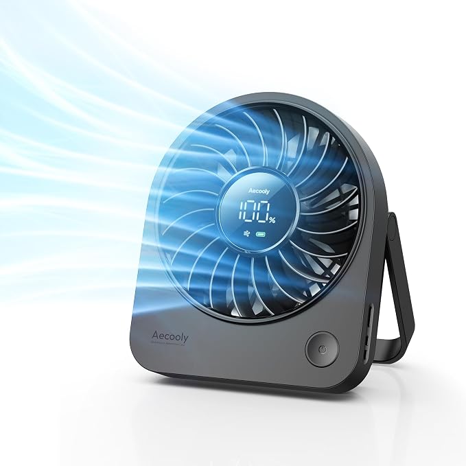 Aecooly Mini Portable USB Desk Fan, Small Enough to Hold 4.2 in Mighty Desktop by Aecooly