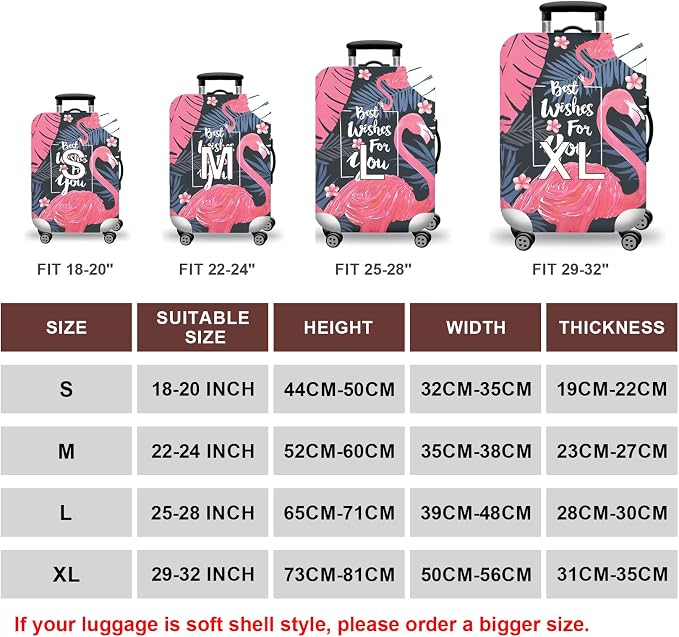 WUJIAONIAO Travel Luggage Cover Baggage Suitcase Cover Protector Skins 18-32 - Image 3