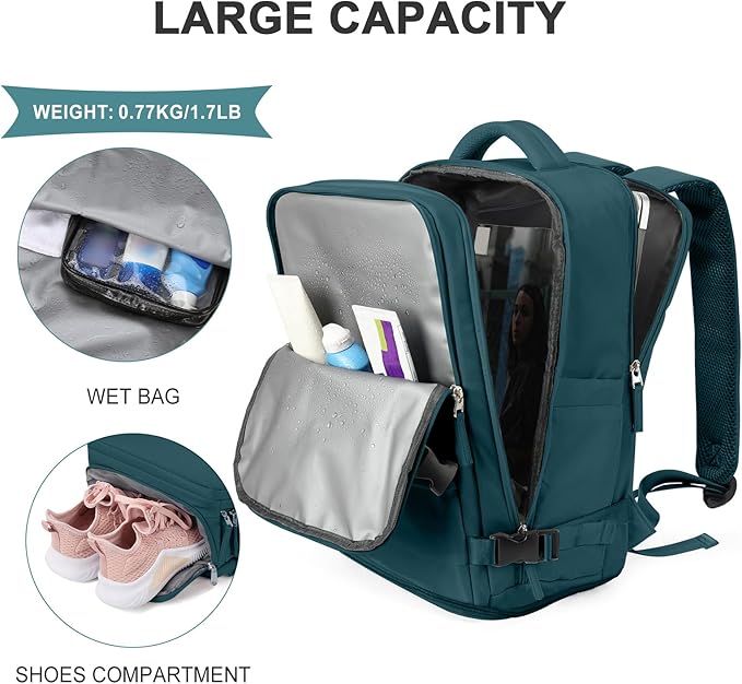 coowoz Travel Backpack For Women Men, Carry On Backpack, Hiking Backpack - Image 5
