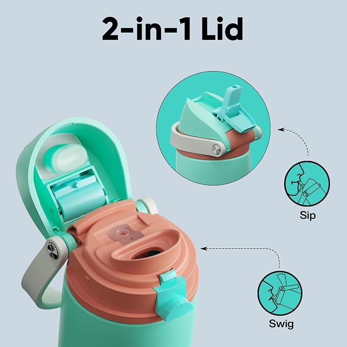 Insulated Water Bottle with Straw - Image 3