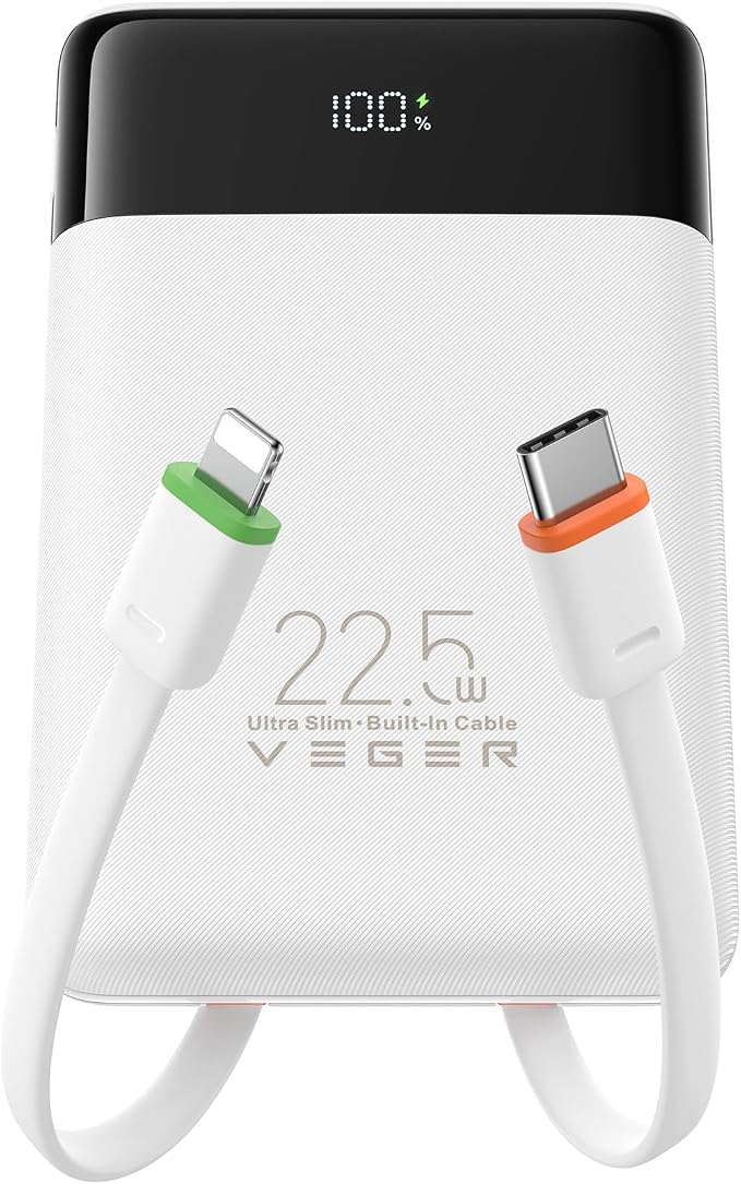 VEGER Portable Charger, Ultra Slim 22.5W Fast Charging by VEGER