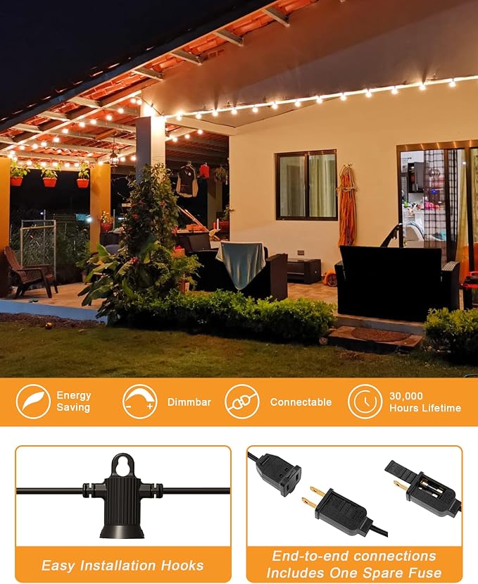 Zuske Outdoor String Lights, 150FT Patio Lights - Image 4