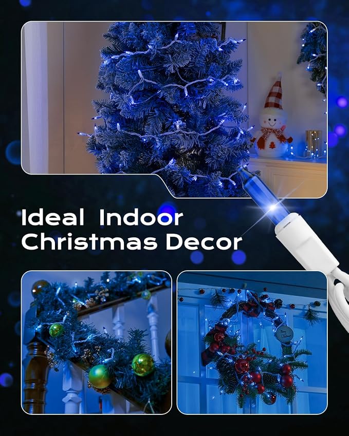 Brightown Blue Christmas Mini String Lights, 100-Count 26.5ft Incandescent Bulb - Image 4