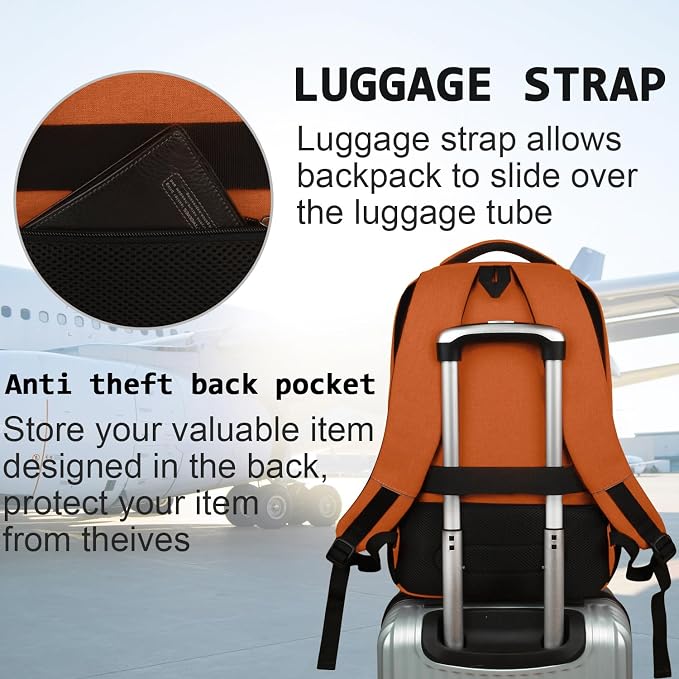 Volher Laptop Backpack, Business Travel Anti Theft Slim Durable Laptops Backpack - Image 6