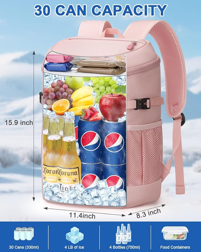 Pritent Cooler Backpack for Men Women Insulated Waterproof Backpack Cooler Leak - Image 5