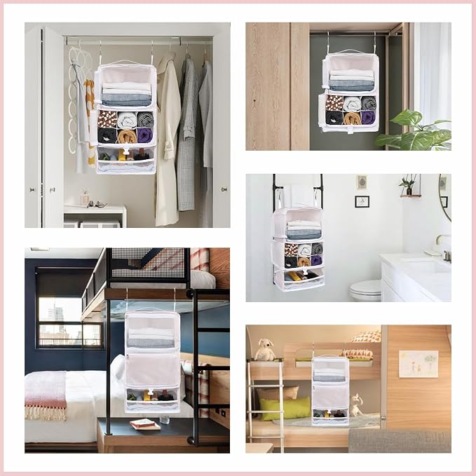 Surblue Hanging Shelves Travel Storage Bag Compression Packing Cube - Image 7