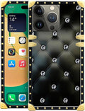 Compatible with iPhone 14 Pro Case, Shiny Black Sofa Crystal Luxury Golden by Unknown