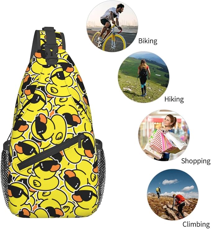 Cartoon Duck Sling Bag For Women Men Cute Yellow Duck Backpack Crossbody - Image 6