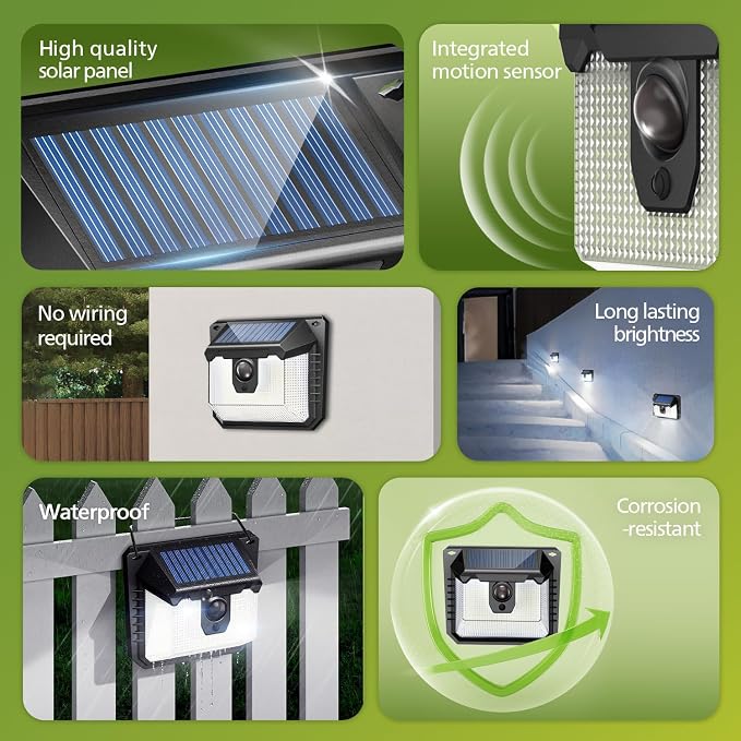 Philips Solar Lights Motion Sensor Outdoor, 120 LEDs Solar Powered Security - Image 2